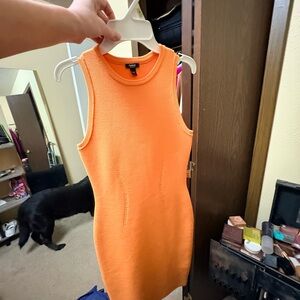 Express Bright Orange Sleeveless Mini Dress